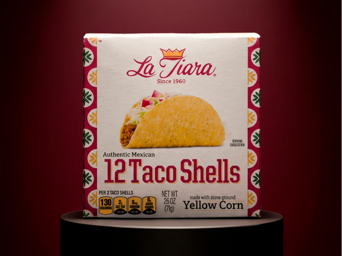 La Tiara box with 12 taco shells